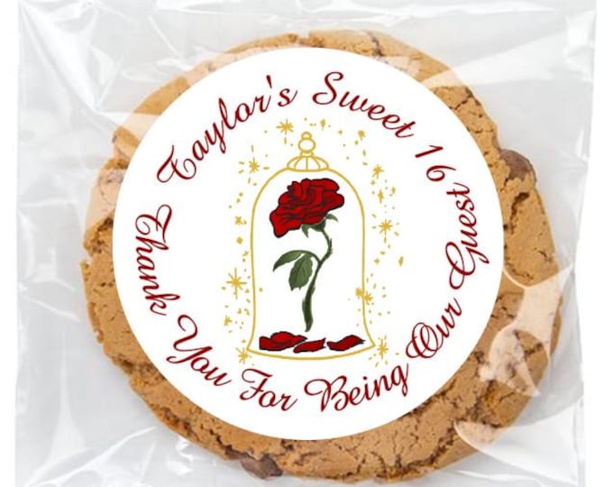 Enchanted Rose Gold Sticker | Candy Table Decor | Wedding Candy Labels Envelope Seal Or Treat Bag Lable