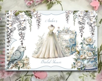 Wedding Guest Book Fairytale Bridal Shower Guestbook Vintage Wedding Dress Memory Keepsake Guestbook or Quince Guestbook #GB-0708-1