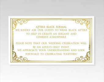 CUSTOM ORDER: Restricted Stewart 120 Printed Invitation insert cards Item #CI-0606-1