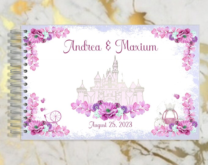 Handmade Sleeping Beauty Castle Destination Autograph Guestbook Memory Journal Wedding Guestbook | Memento Keepsake Book | Gratitude Journal