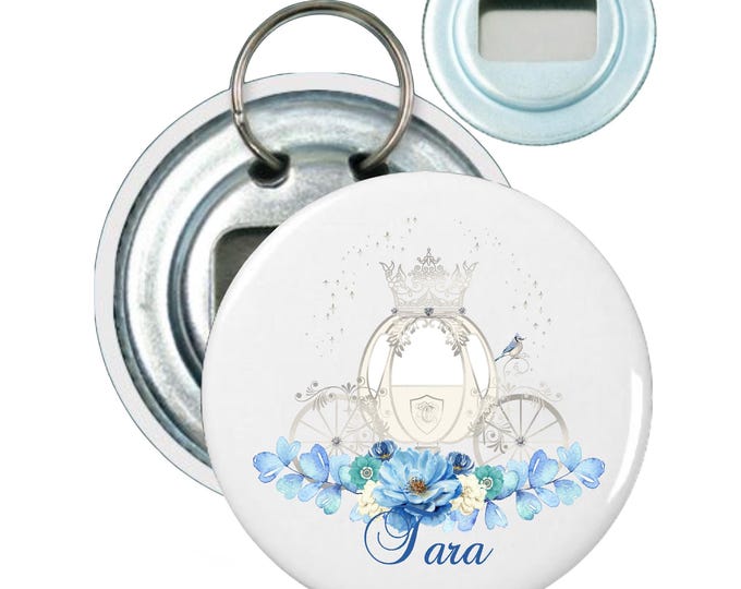 Personalized Keychain Bridesmaid Cinderella Enchanted Coach Pocket Mirrors | Bridal Favor Gifts | Team Bride | Bachelorette favors #C65-A
