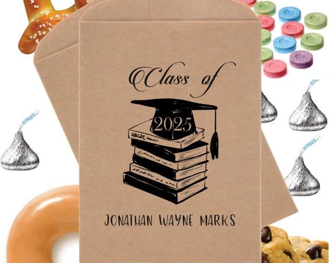 Personalized Graduation Favors Graduation Favor Bags Donut Cookie Popcorn Gift Bags  Class of 2025 #graduationfavors #FB514-0