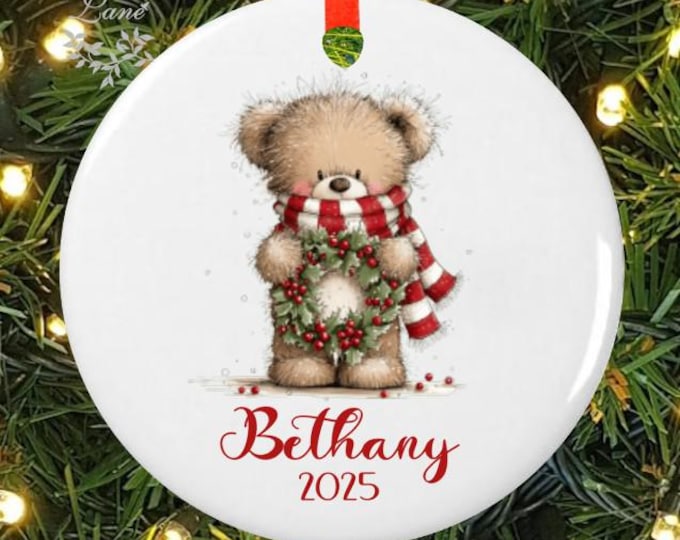 Personalized Baby's First Christmas Ornament | Whimsical Bear 2 Ornament