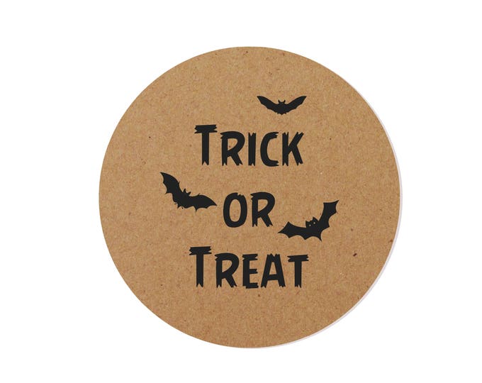 Trick or Treat Halloween Sticker Kraft Happy Haunting Stickers Party Favor Stickers Thank You Sticker Hershey ® Candy Stickers