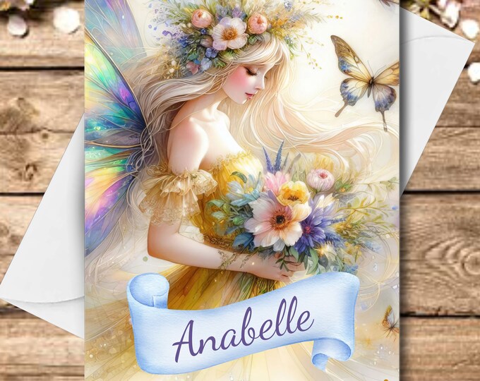 Personalized Thank You Cards Wedding |  Enchanted Forest Yellow Fairy Thank You Cards | Enchanted Carriage Thank You Note Cards |  #CN0203