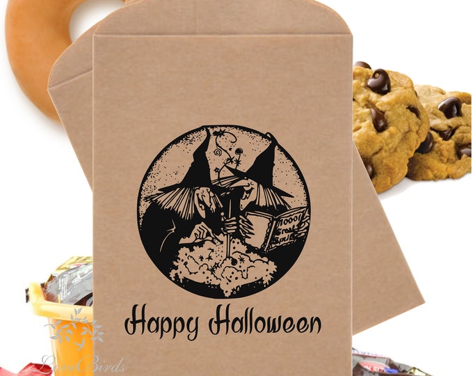 SAVE 30% OFF 24 Witches Trick or Treat Favor Bags Halloween Favor Bags Treat Bags Candy Bag Wizard Theme Party Favors Table Party Favor