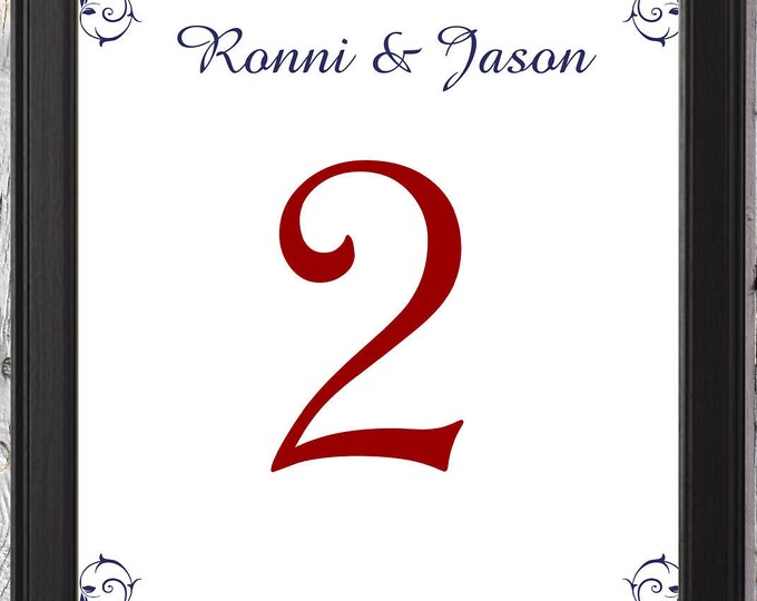 Crimson Enchanted Rose Beauty And The Beast Wedding Table Numbers | Table Seating Cards |  | item TN-404 | lovebirdslane