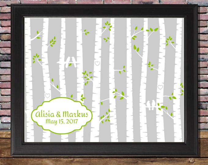 Birch Tree Wedding Guest Book Alternative - Rustic Wedding Sign - Wedding Sign - Ready to Hang -lovebirdslane