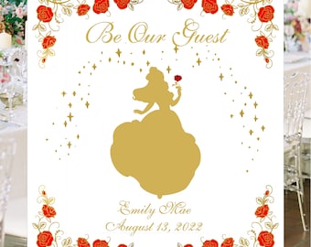 Digital Belle Rose Quince Welcome Sign Guest Book Alternative Quinceañera | Unique Wedding Guestbook #GB-220715