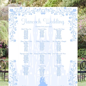 Digital Cinderella Wedding Seating Table Sign - Rustic Wedding Sign - Wedding Sign - Ready to Hang - lovebirdslane