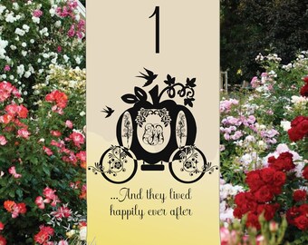 Personalized Wedding Luminaries Table Numbers Lantern Centerpiece Decorations Enchanted Coach Fairy Tale Wedding Luminaries