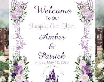 Enchanted Castle Wedding Welcome Sign Guest Book Alternative | Unique Wedding Guestbook |  LovebirdsLane #WS318-1P