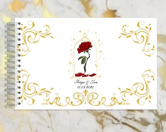 Handmade Enchanted Rose Autograph Guestbook, Memory Journal or Wedding Guest Book