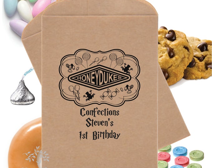 SAVE 34% OFF 12 Wizarding World Favor Bags Wizard Confections Treat Bags Magical Candy Bag Theme Party Favors Table Party Favor