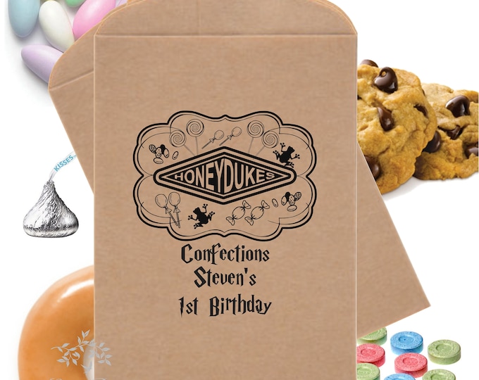 SAVE 34% OFF 12 Wizarding World Favor Bags Wizard Confections Treat Bags Magical Candy Bag Theme Party Favors Table Party Favor