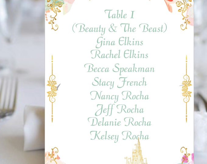 Fairy Tale Story Book Table Seating Cards | Princess Table Numbers | Build Your Own set #TN-324-20