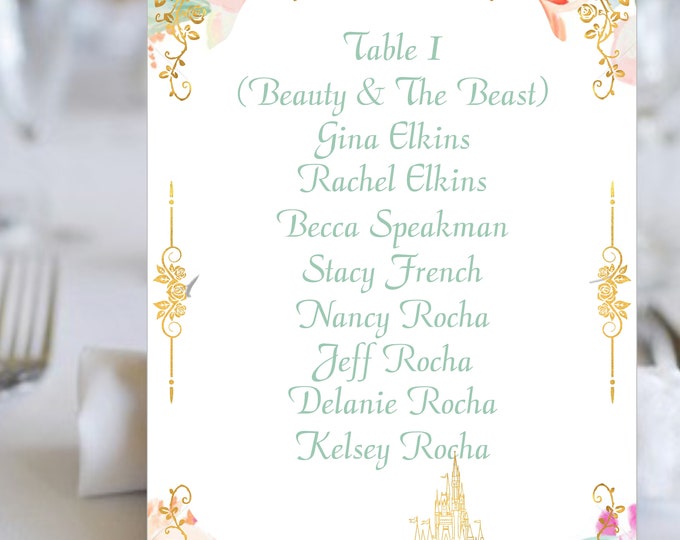 Fairy Tale Story Book Table Seating Cards | Princess Table Numbers | Build Your Own set #TN-324-20