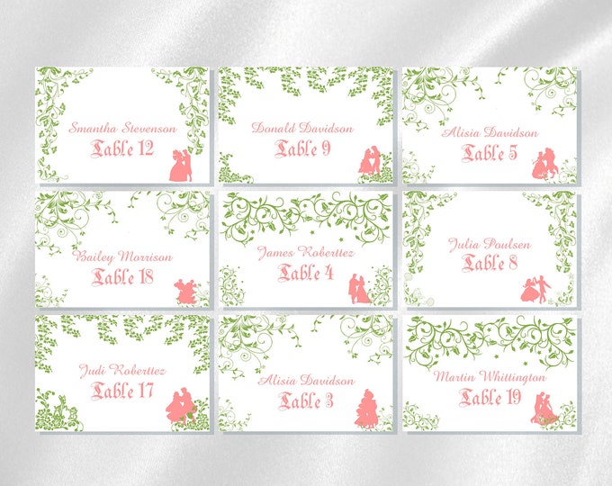 Place Card | Tent Place Card | Fairy Tale Princess Wedding Escort Cards | Table Seating Cards | Wedding Place Cards | Reserved Seating Cards