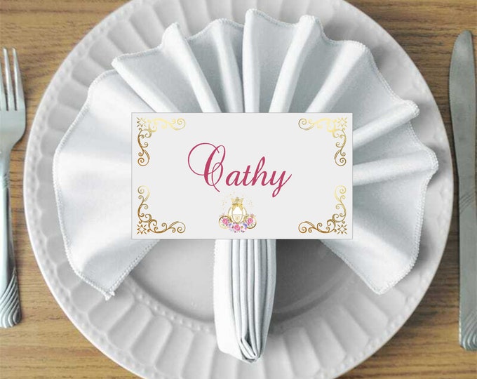 Wedding Place Card Cinderella Carriage Romantic Accent Fairy Tale Princess Wedding Escort Cards Table Seating Reserved Seating Cards #C617-1