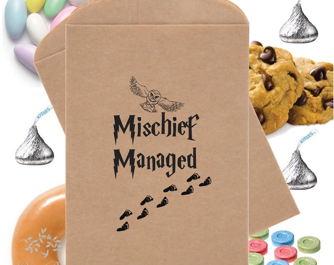 Mischief Managed Favor Bags Convection Treat Bags Wizarding Candy Bag Theme Party Favors Table Party Favor