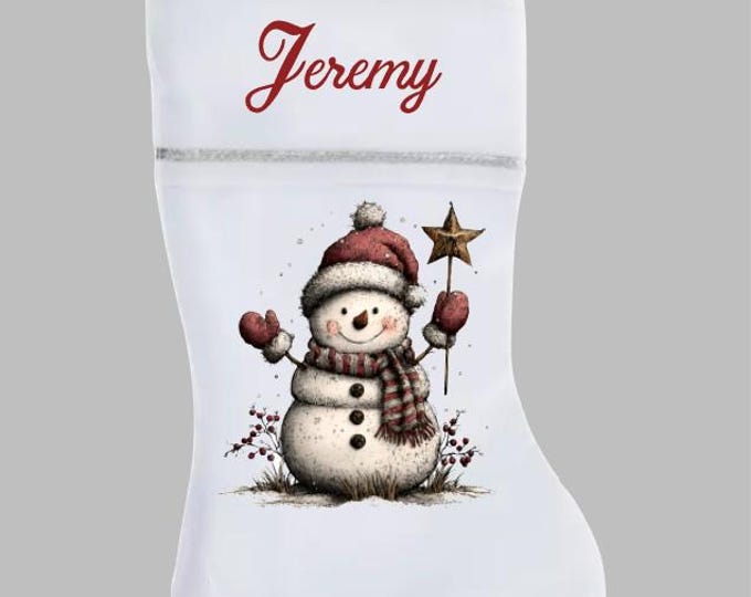 Personalized Whimsical Snowman Christmas Stocking