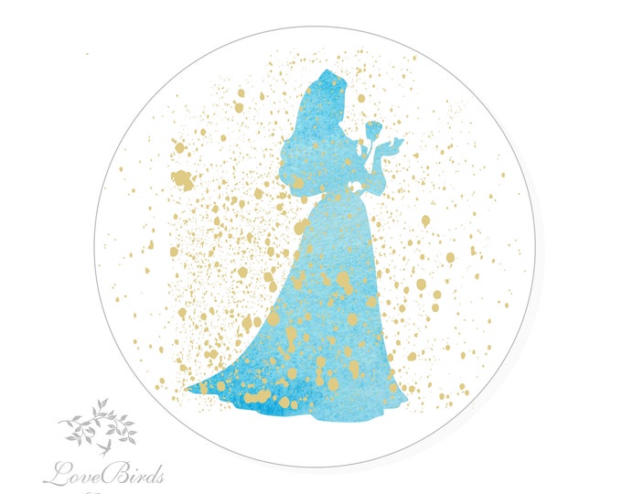 Sleeping Beauty Hershey Kiss® Candy Sticker | Candy Table Decor | Wedding Candy Labels Envelope Seal