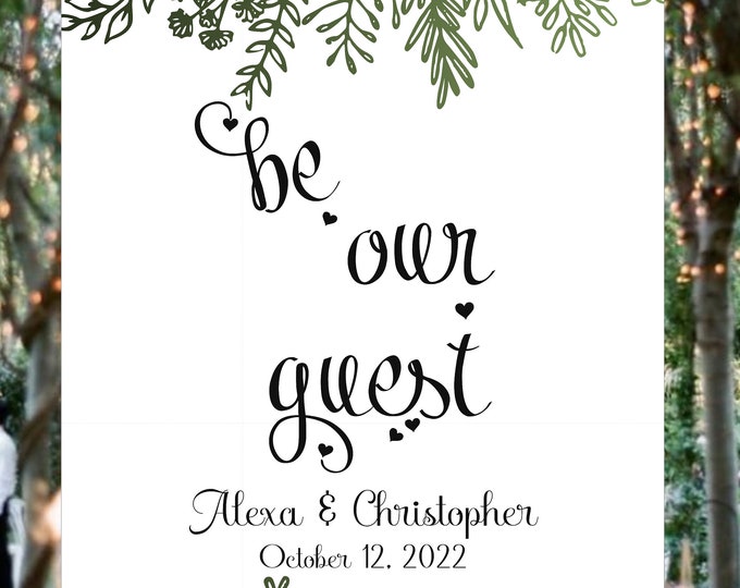 Digital Personalized Be Our Guest Sign Beauty And The Beast Wedding Welcome Sign lovebirdslane #WS9011-0