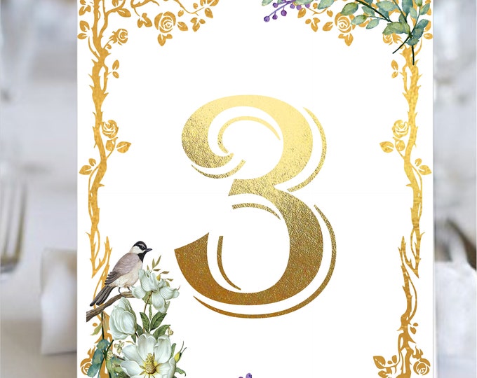 Digital Vintage Magnolia Wedding Table Number | Printable Table Number Cards | Instant Download lovebirdslane #16