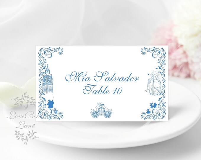 Cinderella Place Cards Sweet 16 Birthday Place Cards Cinderella Carriage Place Cards