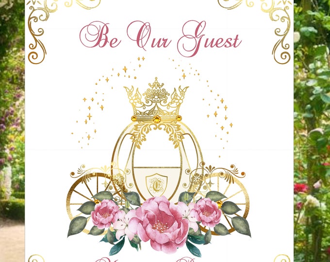 Digital Personalized Be Our Guest Sign Beauty And The Beast Wedding Welcome Sign lovebirdslane #WS64D-1