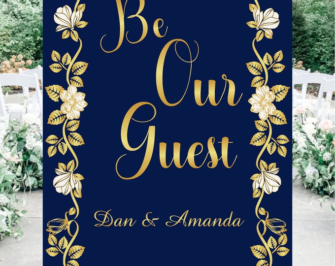 Digital Personalized Be Our Guest Sign Beauty And The Beast Wedding Welcome Sign lovebirdslane