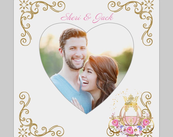Princess Blush Personalized Wood Picture Frame - Wedding Gift- New Home Gift- Anniversary Gift #WF64