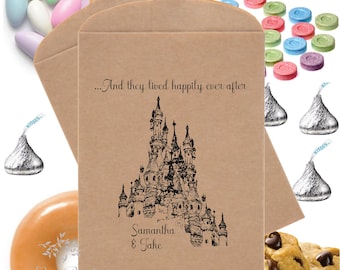 24 Personalized Enchanted Castle Favor Bags Candy Buffet Bag Cookie Bag Wedding Favor Sweet Sixteen Quinceanera lovebirdslane