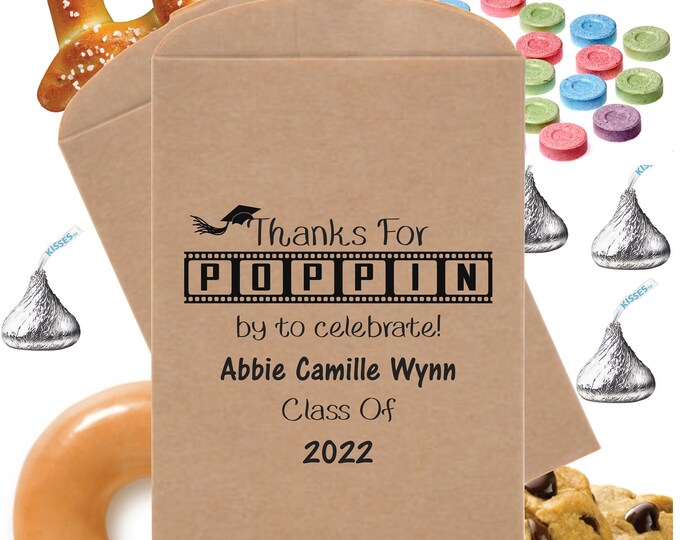 Personalized Graduation Favors Candy Buffet Bags Favor Bags Donut Cookie Popcorn Gift Bags