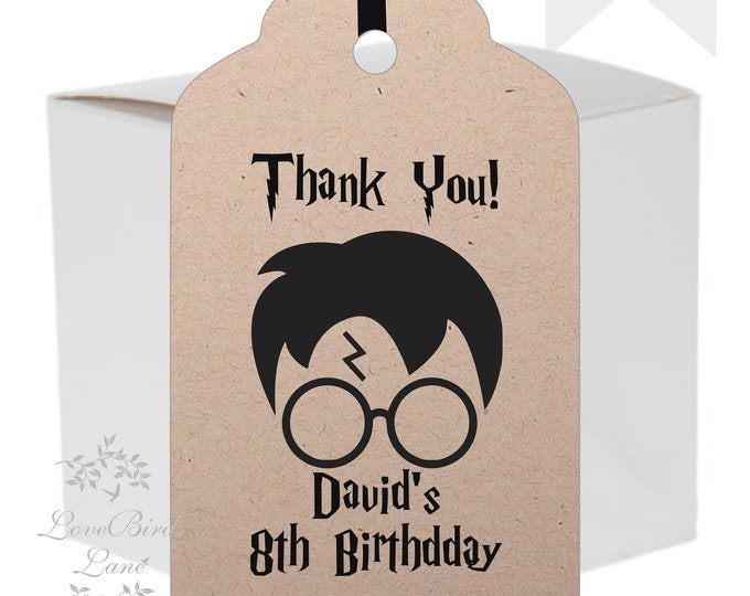 Personalized Harry Pottery Thank You Gift Tags | Personalized Thank You Card | lovebirdslane #GT-040