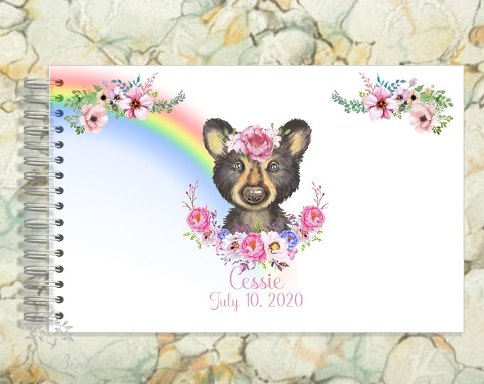 Personalized Baby Bear Journal Autograph Guestbook Memory Journal or Baby Shower Guest Book #fairytaleBabyShower #guestbook #GB-007