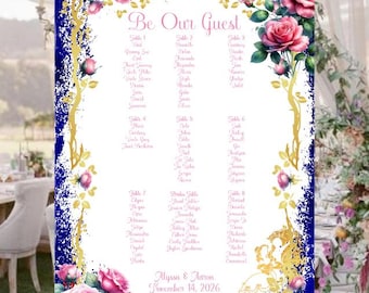 Enchanted Rose Beauty and the Beast Wedding Seating Sign | Wedding Seating Chart Sign | Wedding Seating Chart Poster | lovebirdslane SC-405P