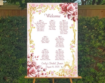 Blush Floral Floral Wedding Seating Sign | Wedding Seating Chart Sign | Wedding Seating Chart Poster | lovebirdslane SC-0723P