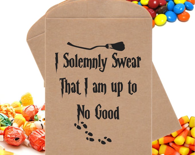 Favor Bags Party Treat Bags Harry P I Solemnly Swear Party Favors Party Favor Bags