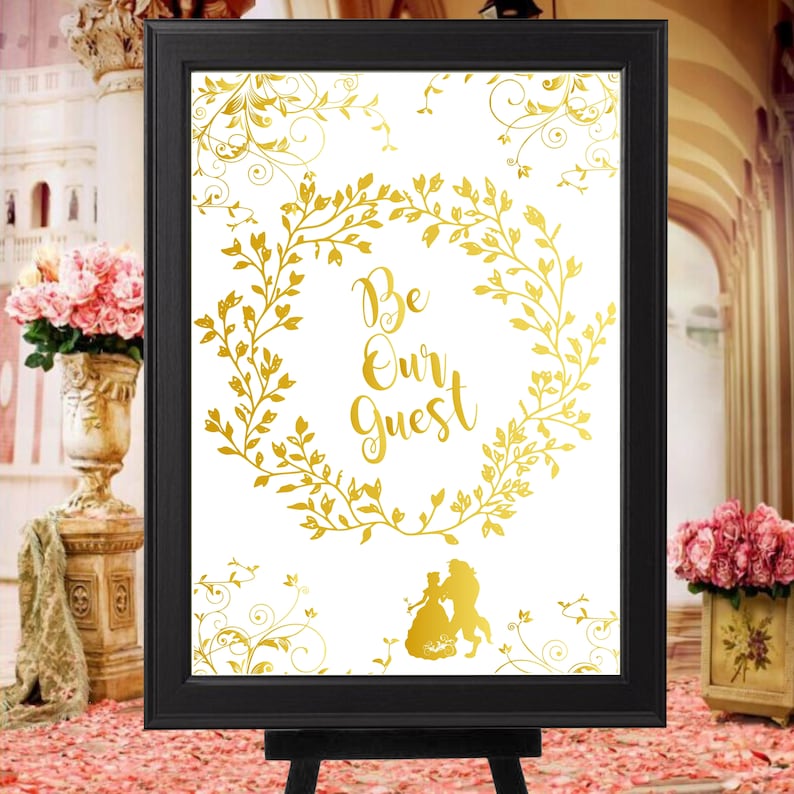 Beauty and the Beast Be Our Guest Wedding Welcome Sign