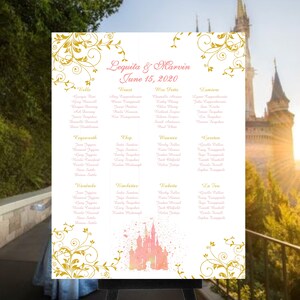 DIGITAL Blush Castle Wedding Seating Table Sign - Fairytale Wedding Sign - Princess Wedding Sign - Easy Print - lovebirdslane