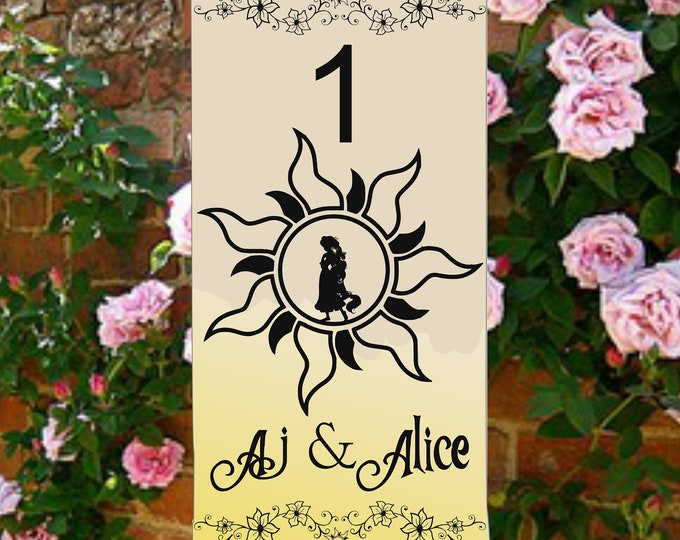 Personalized Wedding Luminary Table Numbers Lantern Centerpiece Decorations Rapunzel Luminary Candle Wrap