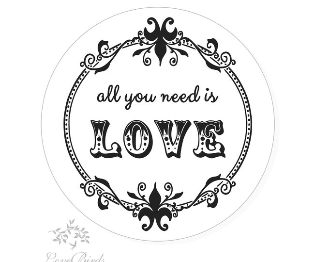 All You need is Love Hershey Kiss® Candy Sticker | Candy Table Decor | Wedding Candy Labels Envelope Seal