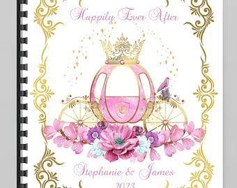 Cinderella Blush Carriage Wedding Planner Floral Wedding Planner Customized Wedding Planning Book 9.5x11 inches #weddingplanner  WP922-4