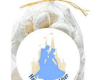 Cinderella Blue Wedding Favor Labels | envelope seals | Thank You Gift Labels