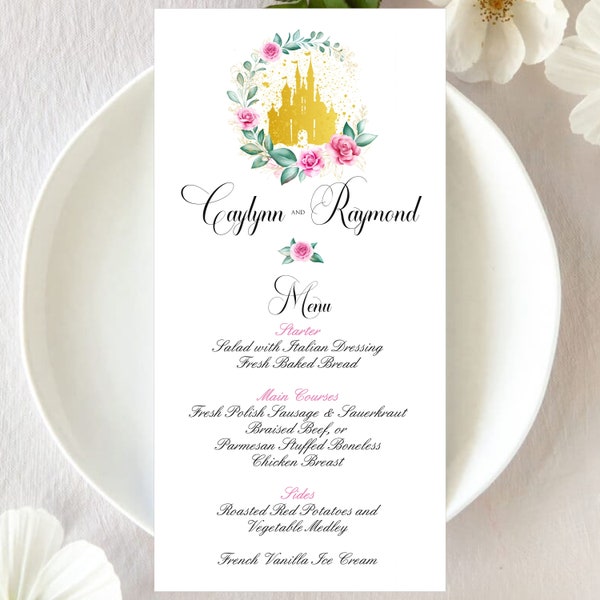 Calligraphy Wedding Menu | Blush Paperie Seating Place Menu | Table Menu Wedding Menu | Fairytale Wedding Guest Menu #220705-4