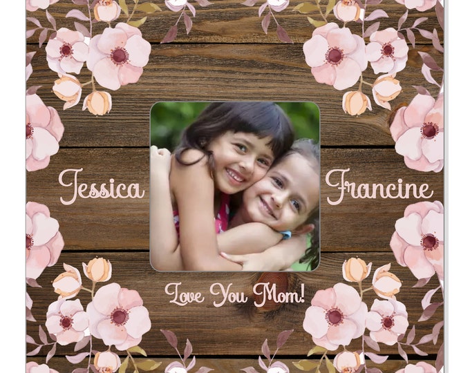 Floral Personalized Mother's Day Wood Frame - Wedding Gift- New Home Gift- Anniversary Gift #WF-005