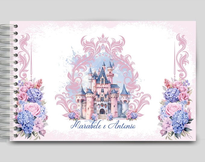 Personalized Handmade Sleeping Beauty Autograph Guest Book | Memory Journal or Wedding Guestbook Sweet 16 Journal #GB-0724