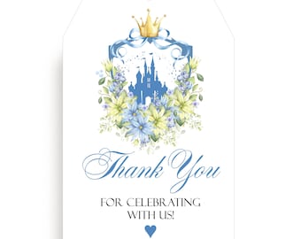 Cinderella Castle Floral Personalized Gift Tags | lovebirdslane #T0521-1