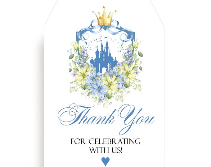 Cinderella Castle Floral Personalized Gift Tags | lovebirdslane #T0521-1